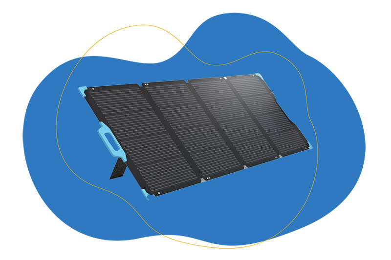 Eine aufklappbare Solartasche.